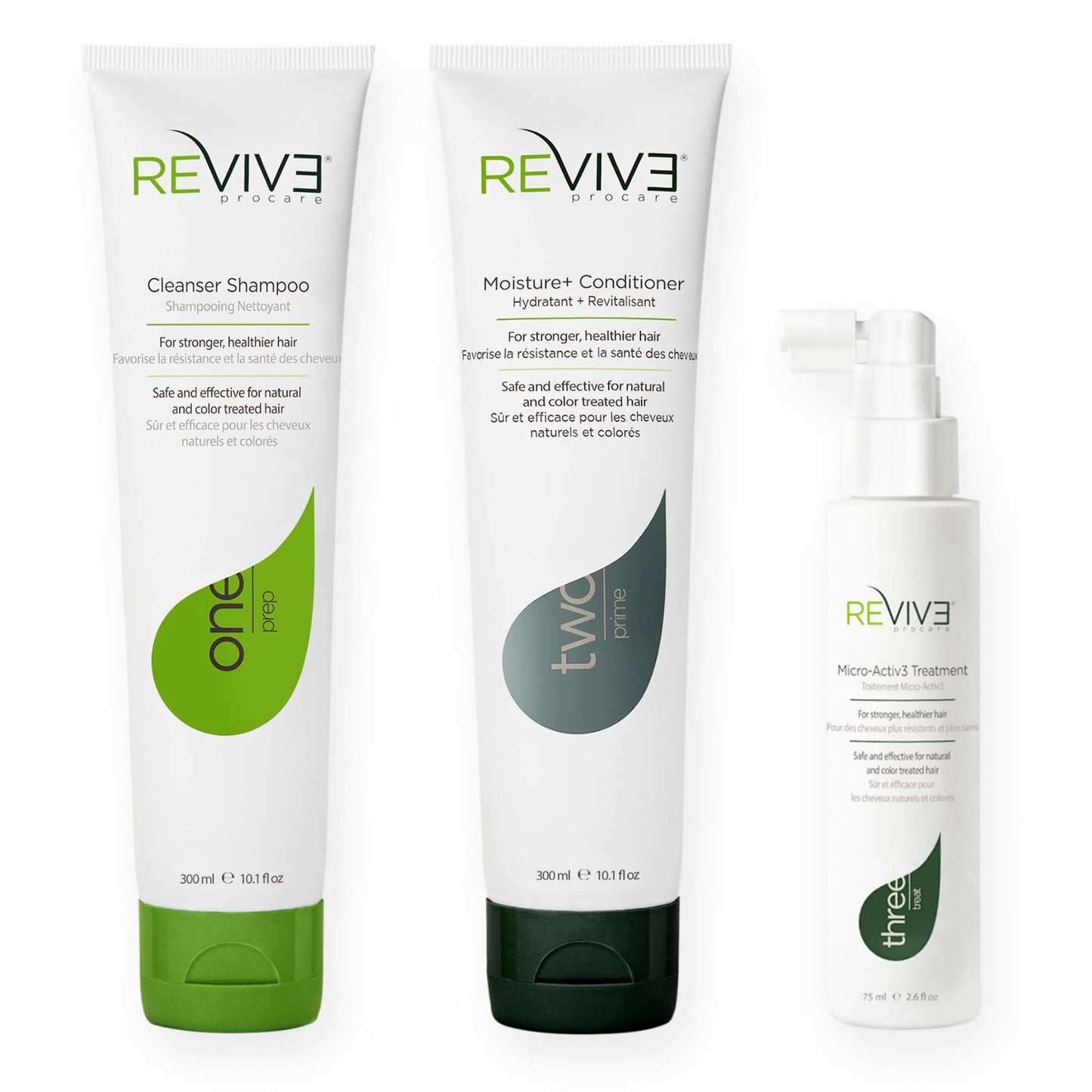 REVIV3 Procare 30 Day Trial Kit - 3-Part System for Fine and Thinning Hair - Sulfate and Paraben Free - Leave-In Hair Treatment