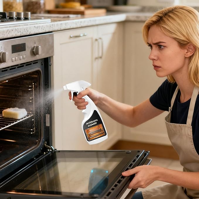 Oven Cleaner, 300ml Degrease Cleaner, Heavy Duty Degreaser with Fast-Acting Formula, Kitchen Cleaning Solution with Easy Spray, for Homeowners Busy Families Renters To Remove Grease Stain Oil From