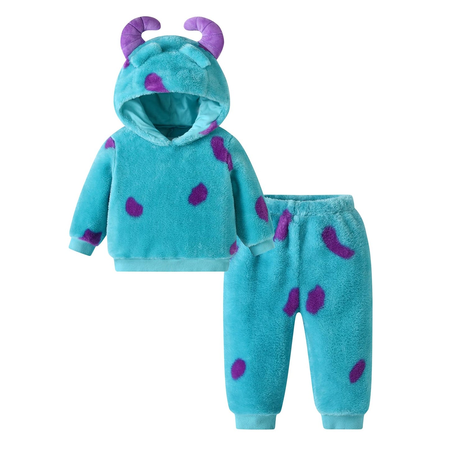 Thorn Tree Toddler Baby Boys Halloween Clothes Set Animal Costumes Outfits 2Pcs Velvet Pants Set (Blue,2-3 Years)