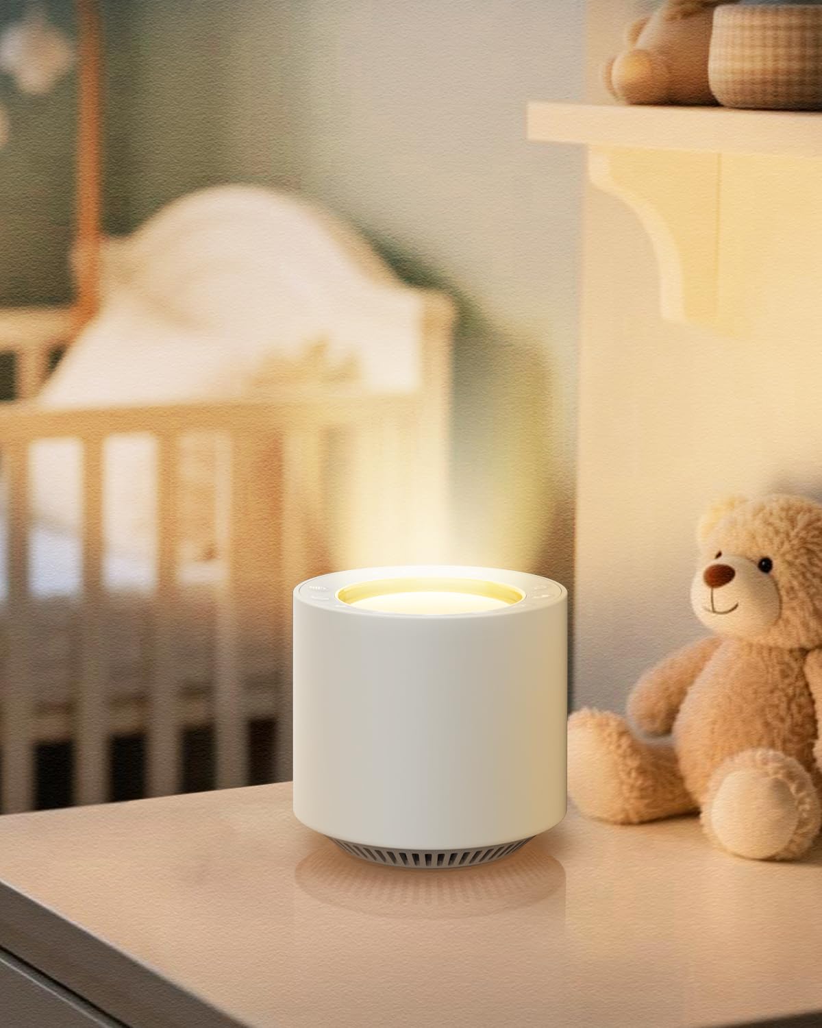 PureNurt White Noise Machine: Red Light Therapy Sleep Sound Machine with 38 Soothing Sounds & Calming Womb Soother Shusher, Memory Function, Dimmable Nursery Night Light with Timer for Baby Adult Gift