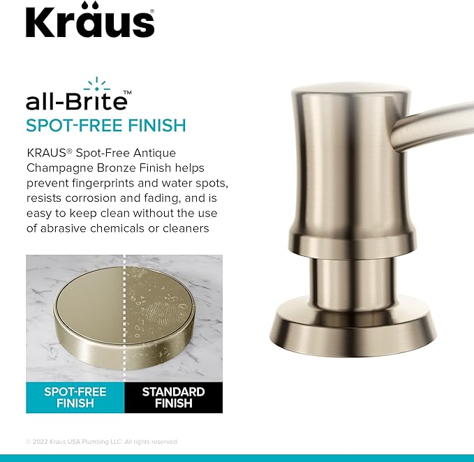 KRAUS Kitchen Soap and Lotion Dispenser in Spot Free Antique Champagne Bronze, KSD-54SFACB