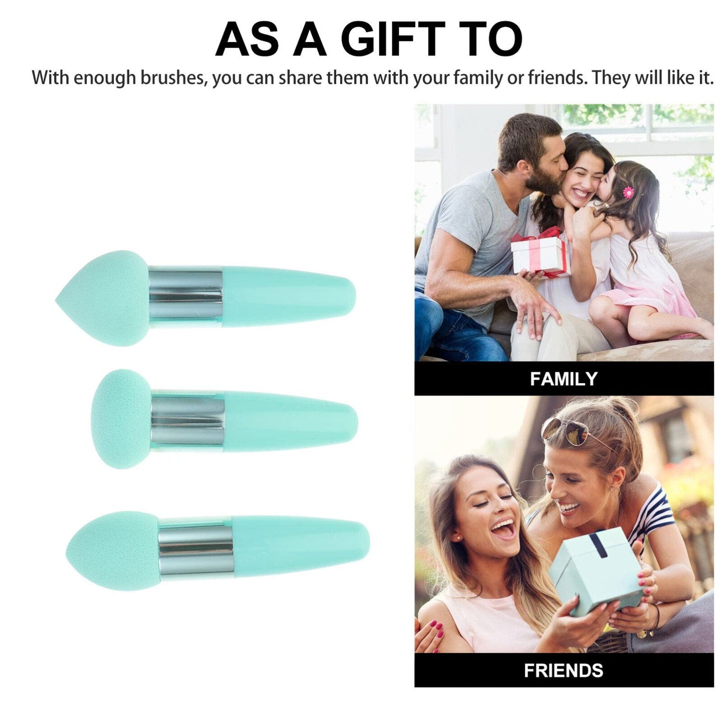 Beaupretty Beauty Pen Set - 3Pcs Mushroom Concealer Sponge Brush Set for Makeup Application Portable Compact Design for Travel G