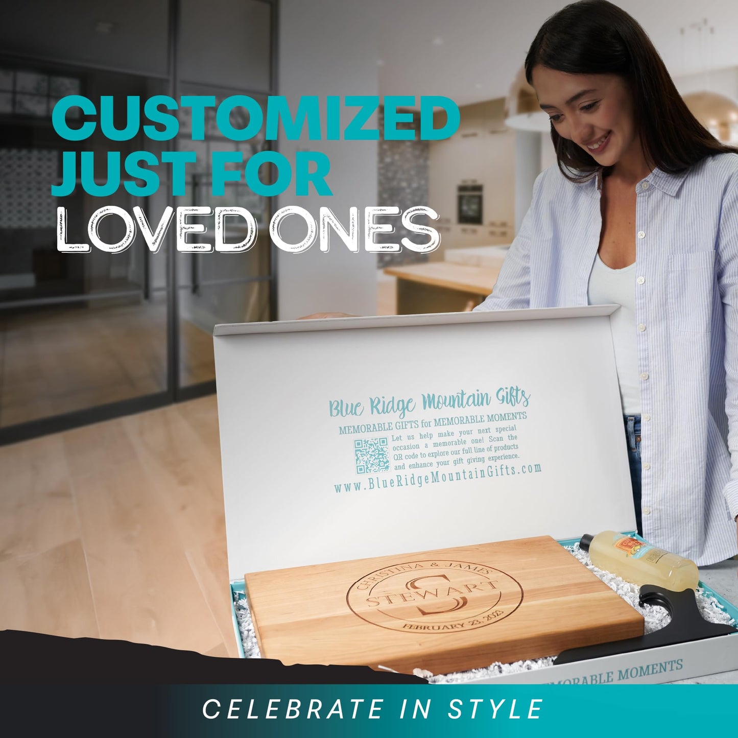 Blue Ridge Mountain Gifts Personalized Wood Cutting Board Laser Engraved Anniversary or Wedding Gift Custom Charcuterie Board Personalized Father's Day Gift