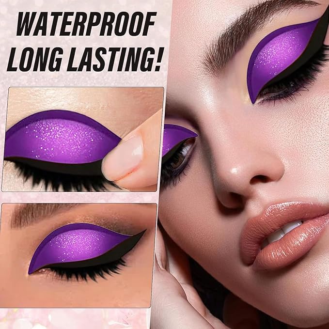 Lazy Eye Shadow Eyelash Patch, 2-In-1 Self-Adhesive Natural Waterproof Eyelashes Stickers,Reusable Fast Eye Makeup with False Lashes,Shadow, No-Mascara Look for Party, Prom