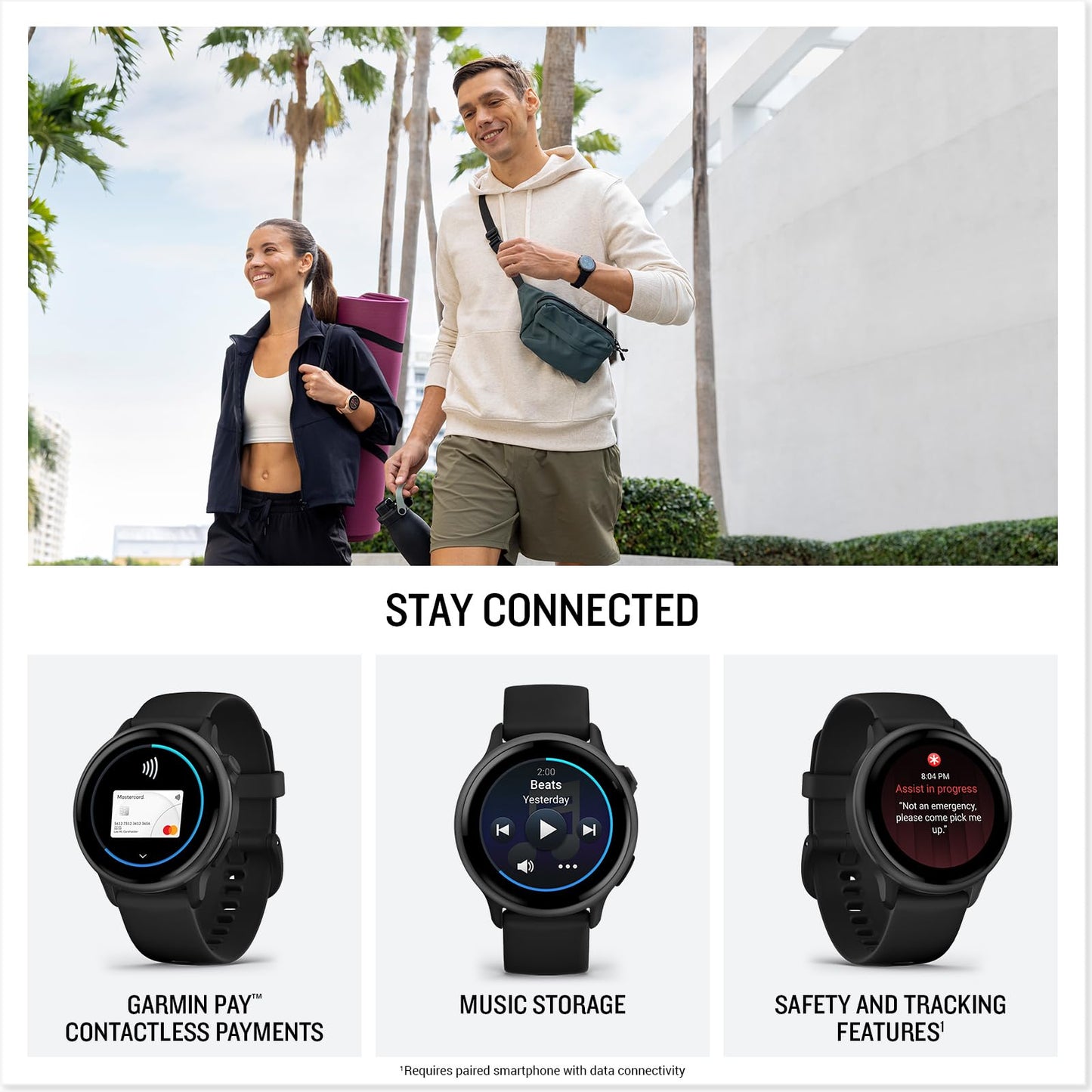 Garmin Vivoactive 6 Fitness Gps Smartwatch Amoled Display Slate With Black Silicone Band, 11-Day Battery, 80+ Sports Modes, Acti