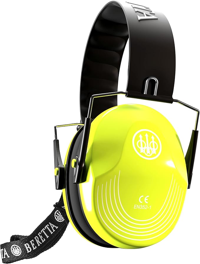 BERETTA Unisex Hearing Protection Competition Compact One Size Safety Pro Earmuff w/ Ergonomic Design & Durable Carrier Strap