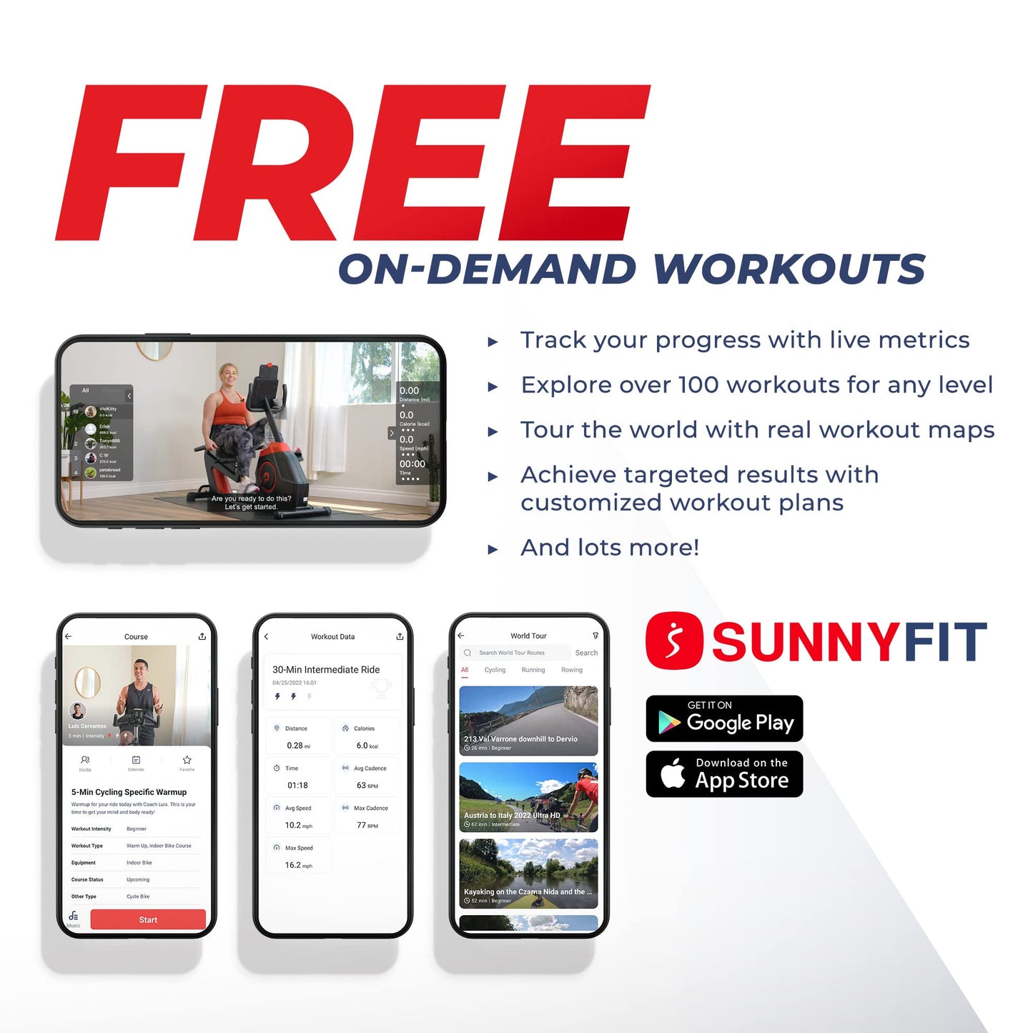 Sunny Health & Fitness Sleek Stride Compact Smart Treadmill with 6-Level Auto Incline & Exclusive SunnyFit® App Enhanced Bluetooth Connectivity - SF-T722069