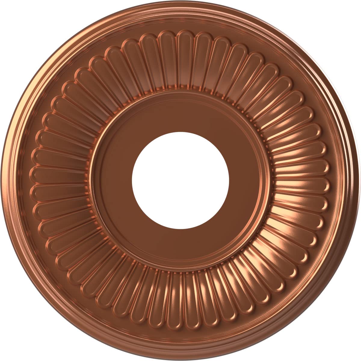 Ekena Millwork Cmp13Bebco Berkshire Thermoformed Pvc Ceiling Medallion (Fits Canopies Up To 5 3/4), 13Od X 3 1/2Id X 3/4P, Brigh