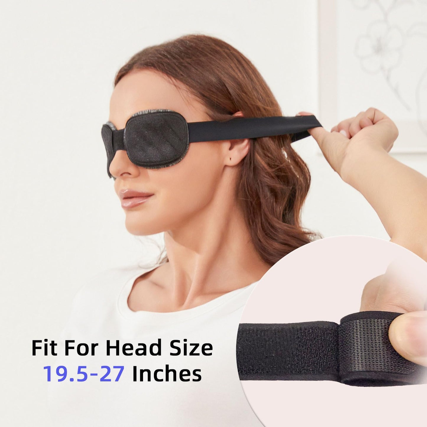 Fismool Eye Mask for Sleeping - 100% Blacking Sleep Mask for Men Women, Sleeping Mask with Adjustable Night Blindfold Flight, Travel, Nap, Black