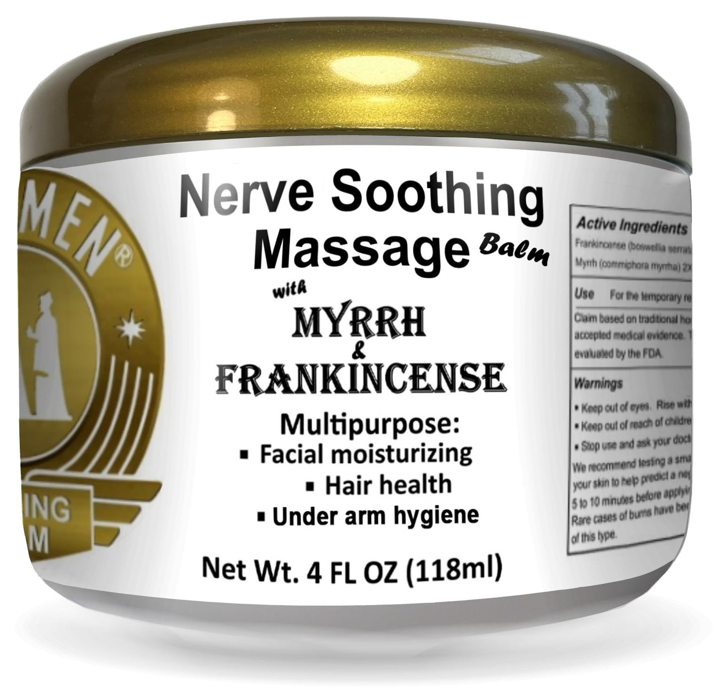 Wise Men Healing Balm with Myrrh and Frankincense Essential Oils for Soothing Nerve Relief Massage