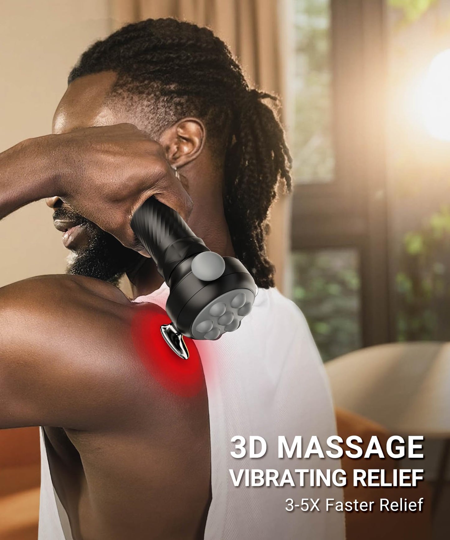 HYAKO Pro Max Therapy Massager - 6500 RPM Pro-Grade Deep Tissue Vibration for Full Body Pain Relief & Fascia Release | for Large Muscles & Sensitive Areas | Handheld Portable Massage Gun (Grey)