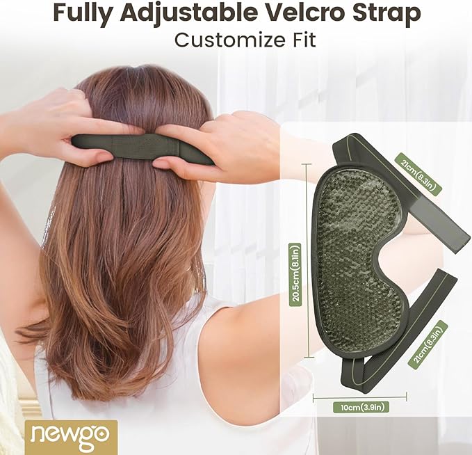 NEWGO Cooling Eye Mask for Puffy Eyes, Cold Eye Mask Eye Ice Pack for After Eyes Surgery, Tension Stress Relief, Itchy Eyes, Headaches, Dark Circles - Army Green