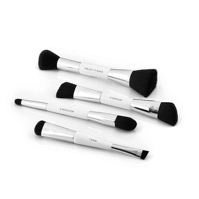 Woosh Beauty, Jetsetter Bundle in #1 Light, Fold out Face Original, Essential Brush Set, Travel Case in Hot Pink