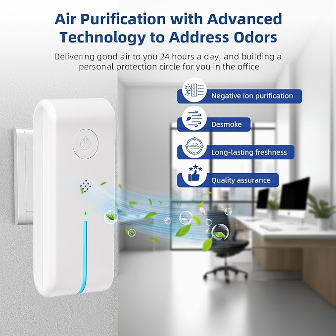 Air Ionizers for Home Plug In(6 Pack):Air Purifier Plug in with Night Light,Negative Ion Generator,Quiet Operation Air Freshener for Pet Odor,Home,Kitchen Odor,Dust,Smoke Smell