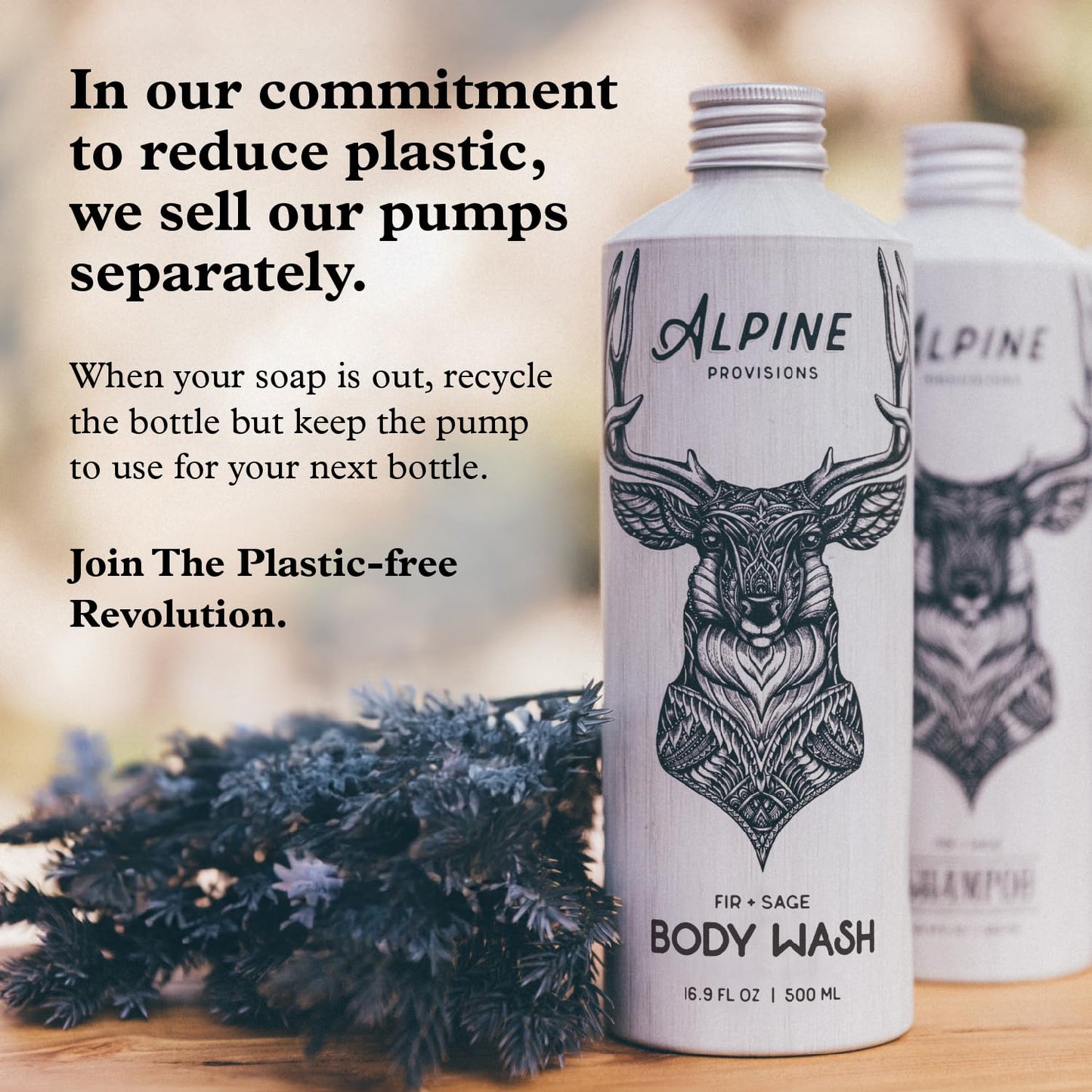 Alpine Provisions Rosemary & Mint Shampoo - Naturally Repair, Cleanse, and Hydrate with Essential Oils, Jojoba, Aloe Vera - Vega