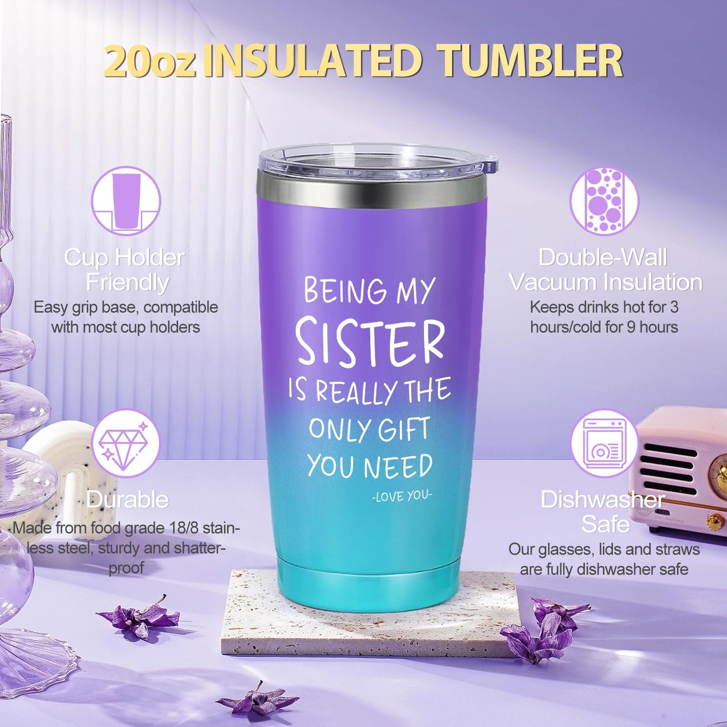 Suctuptx Sisters Gifts - Unique Sister Gifts: Christmas, Birthday & More - Purple Tote Bag