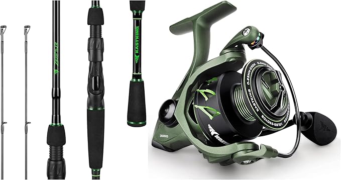 KastKing Zephyr Dual Tip Fishing Rod & KastKing Spartacus II Spinning Reel, Size 3000, 6'8" M & MH Spinning Rod