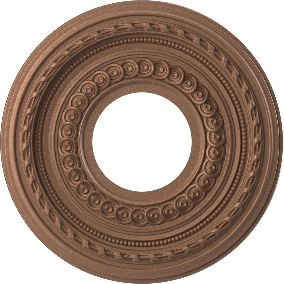 Ekena Millwork 10Od X 3 1/2Id X 3/4P Cole Thermoformed Pvc Ceiling Medallion (Fits Canopies Up To 4 1/4), Aged Copper