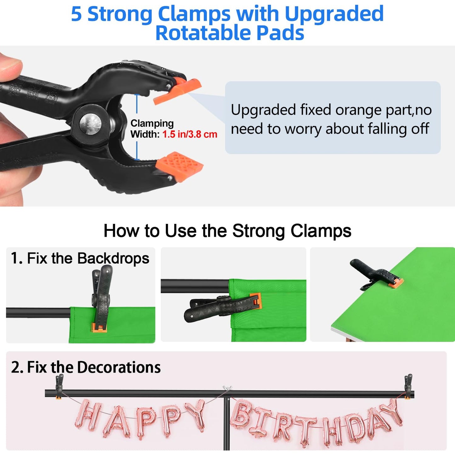 Blue Green Screen Backdrop Kit, HEMMOTOP 2-in-1 7x5 ft Green Screen Stand for Streaming, 6.5x5 ft 2-Sided Reversible Blue Photo Background with Backdrop Stand for Photography, Zoom with Case & Clips