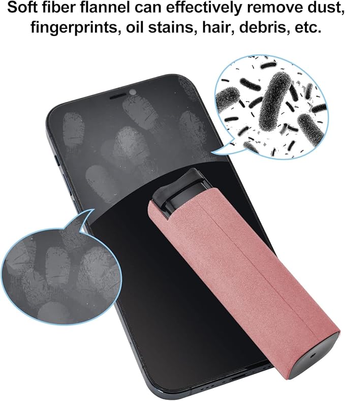Fingerprint Proof Screen Cleaner 2PCS, Screen Cleaner Touchscreen Mist Spray for Electronic Smart Phone TV, Laptop, Tablet, PC, Computer Monitor LCD Flat Screens（Pink）