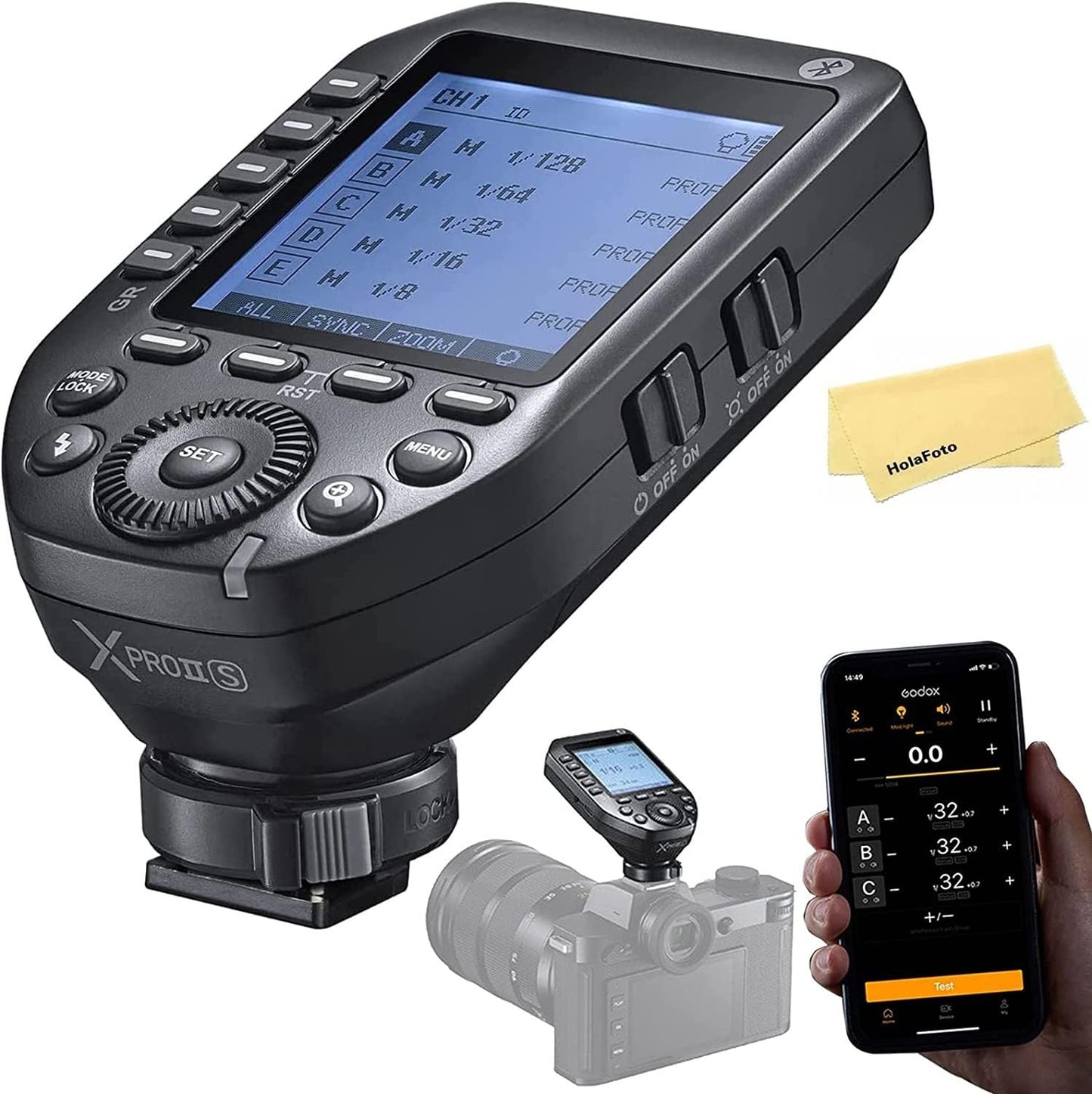 Godox Xproii-S Ttl Wireless Flash Trigger For Sony Cameras,2.4G 1/8000S Hss,Built-In Bluetooth For Smartphone App Control,Ttl Co