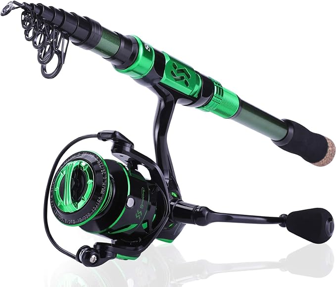 Sougayilang Fishing Rod Reel Combinations, 24 Ton Carbon Fiber, Portable Telescopic Fishing Rod Spinning Reels for Travel ...