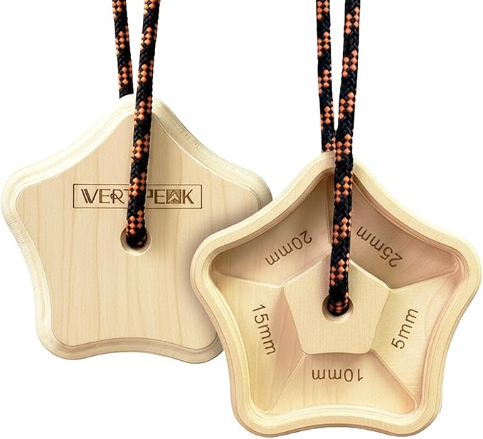 VERTIPEAK Portable Hangboard - 2 Pack Wooden Rock Climbing Fingerboard, Lightweight with 5 Multi-depth Pockets, Finger Str...