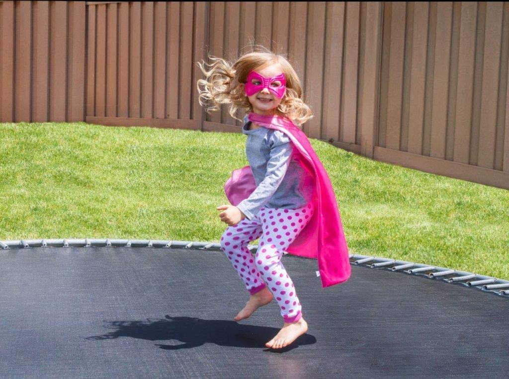Little Adventures Super Hero Cape & Mask Set Costumes Age 3-8 (Pink Lightning) - Machine Washable Child Pretend Play and Party Dress-Up with No Glitter