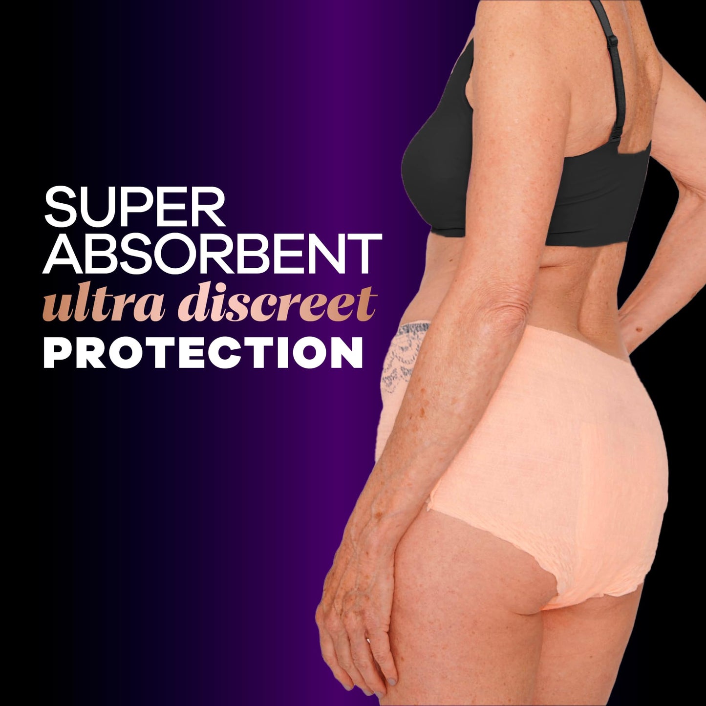 Always Discreet Boutique Incontinence and Postpartum Underwear for Women, Maximum Protection, Extra Large, Rosy, 48 Count (3 Packs of 16)