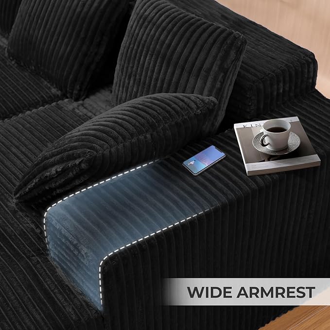 131'' Large Sectional Couches with Chaise, U Shaped Cloud Sofa, No Assembly Required Deep Seat Modular Lounge Bed for Living Room 1PCS, Bedroom