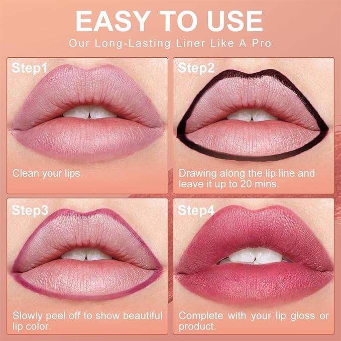 OETUIOW Lip Liner Stain, Lip Stain Moisturizing & Enhancing Complexion for All Skin Types Women, Lip Lint Waterproof & Long-Lasting (Mauve)