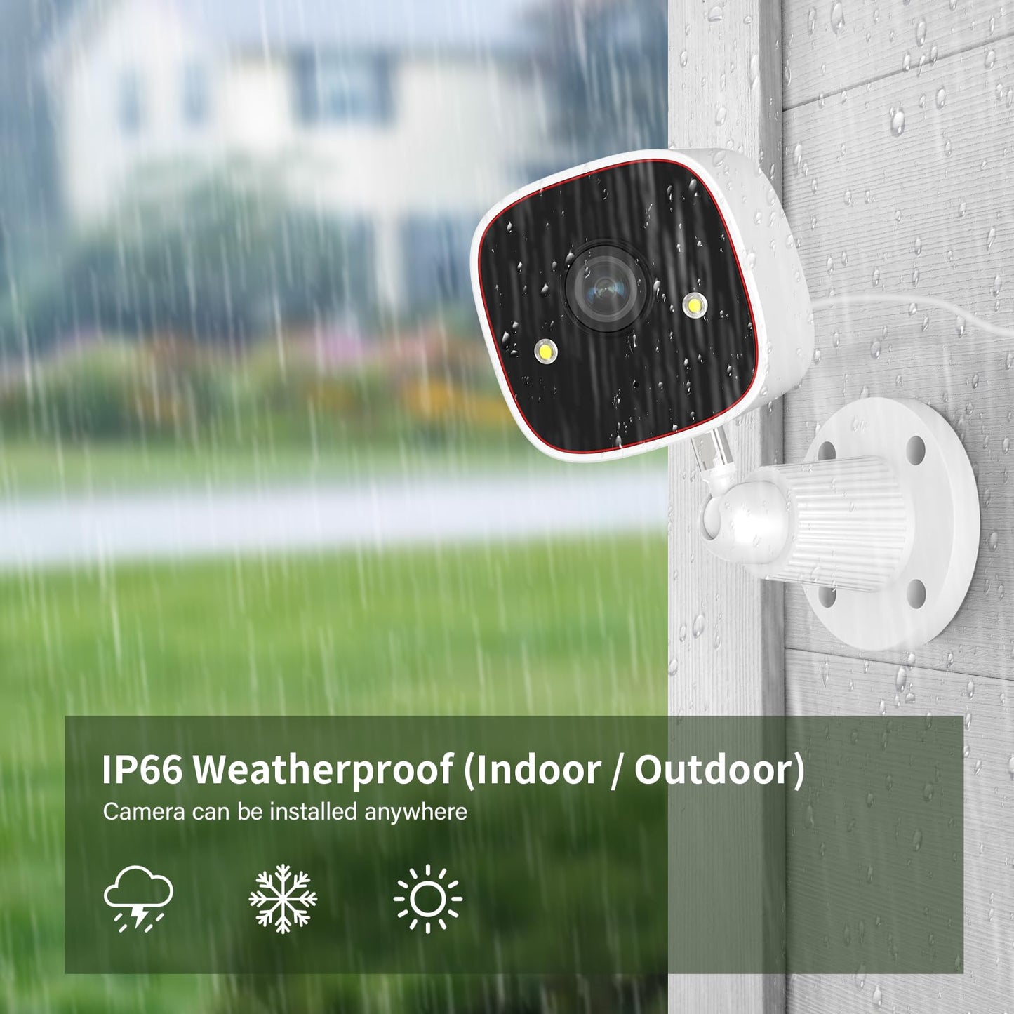 Jennov Outdoor/Indoor Security Cameras 5Ghz/2.4Ghz, 2K Hd Wifi/Color Night Vision/Motion Detection /2-Way Audio/Ip66 Waterproof