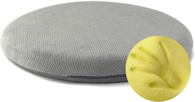 Sigmat Memory Foam Seat Cushion Anti-Slip Soft Round Stool Cushion Chair Pad 15 Inch Grey
