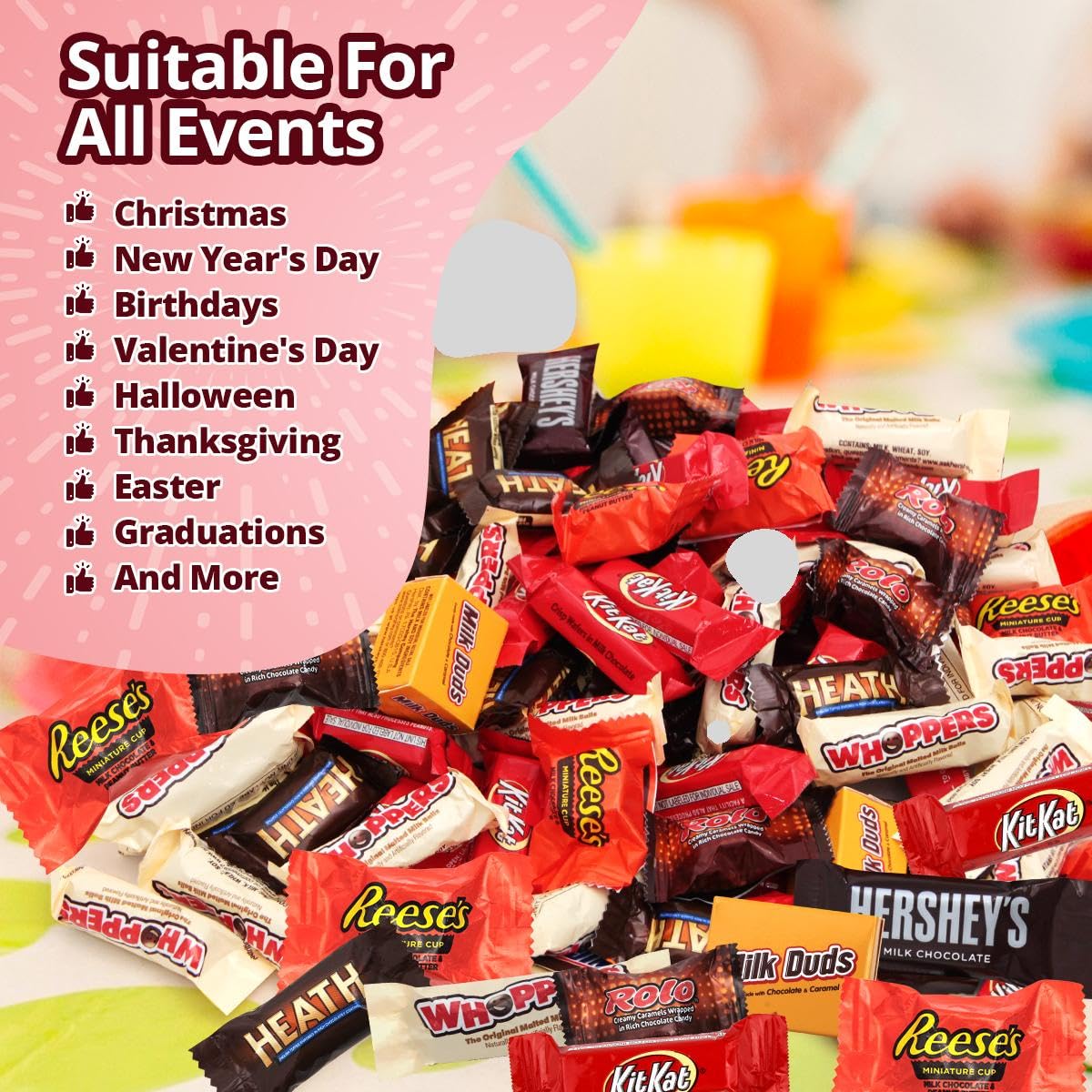 Chocolate Candy Variety Pack, 5lb Pack of Bulk Chocolate Candy Individually Wrapped, Great Chocolate Mix for Holiday Celebrations, Perfect Assorted Chocolate Candy Variety Pack for Parties and Gifts