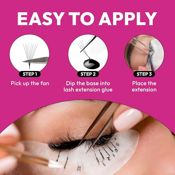 Eyesy Lash 500 Promade Fans - Volume Premade Lash Fans for Eyelash Extensions Pointy Base Handmade Loose Pre Made Eyelashes Middle Stem Soft and Lightweight (6D 0.07 D 11mm)
