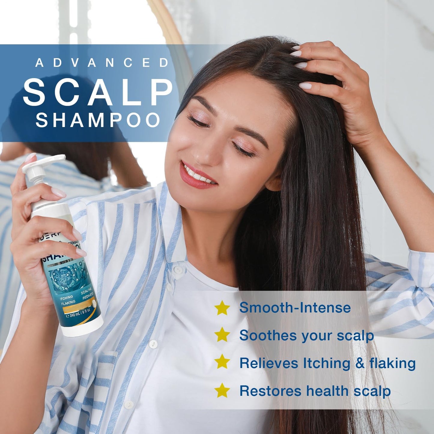 DERPHEA Psoriasis Shampoo: Seborrheic Dermatitis Shampoo, Folliculitis - for Eczema Dandruff Itchy Dry Scalp - Safe Ingredients