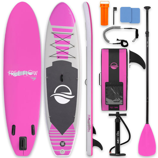 SereneLife Inflatable Stand Up Paddle Board - Wide Stable Design, Non-Slip Deck for Adults & Youth with Premium Paddle Board Accessories: Carry Bag, Dual Action Pump, Paddle, Ankle Leash - 10'6"