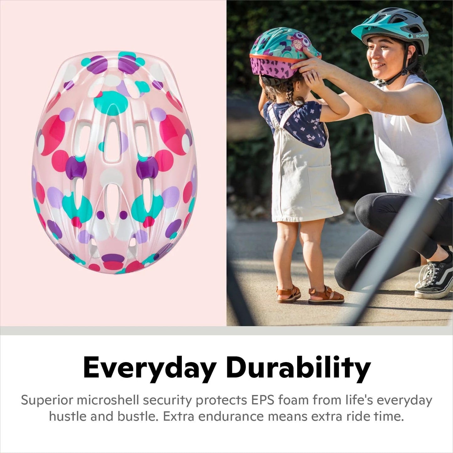 Schwinn Classic Bike Helmet for Kids, Carnival Colors, 48 - 52 cm Helmet for Kids Ages 3-5, Ultra Lightweight, Adjustable Dial, Full Coverage with Vented Airflow, Infant and Toddler Bike Helmet