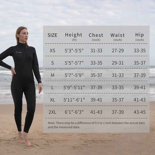 LayaTone 3mm Neoprene Front Zip Full Body Wetsuits for Men & Women - Perfect for Diving, Snorkeling, Surfing & More