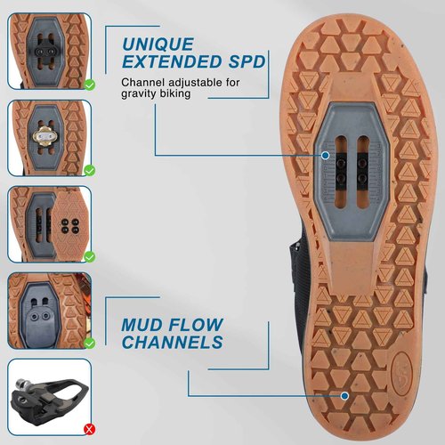 SANDUGO Men's Mountain Bike Shoes Elastic Closure | Lightweight, Waterproof, Breathable MTB Shoes