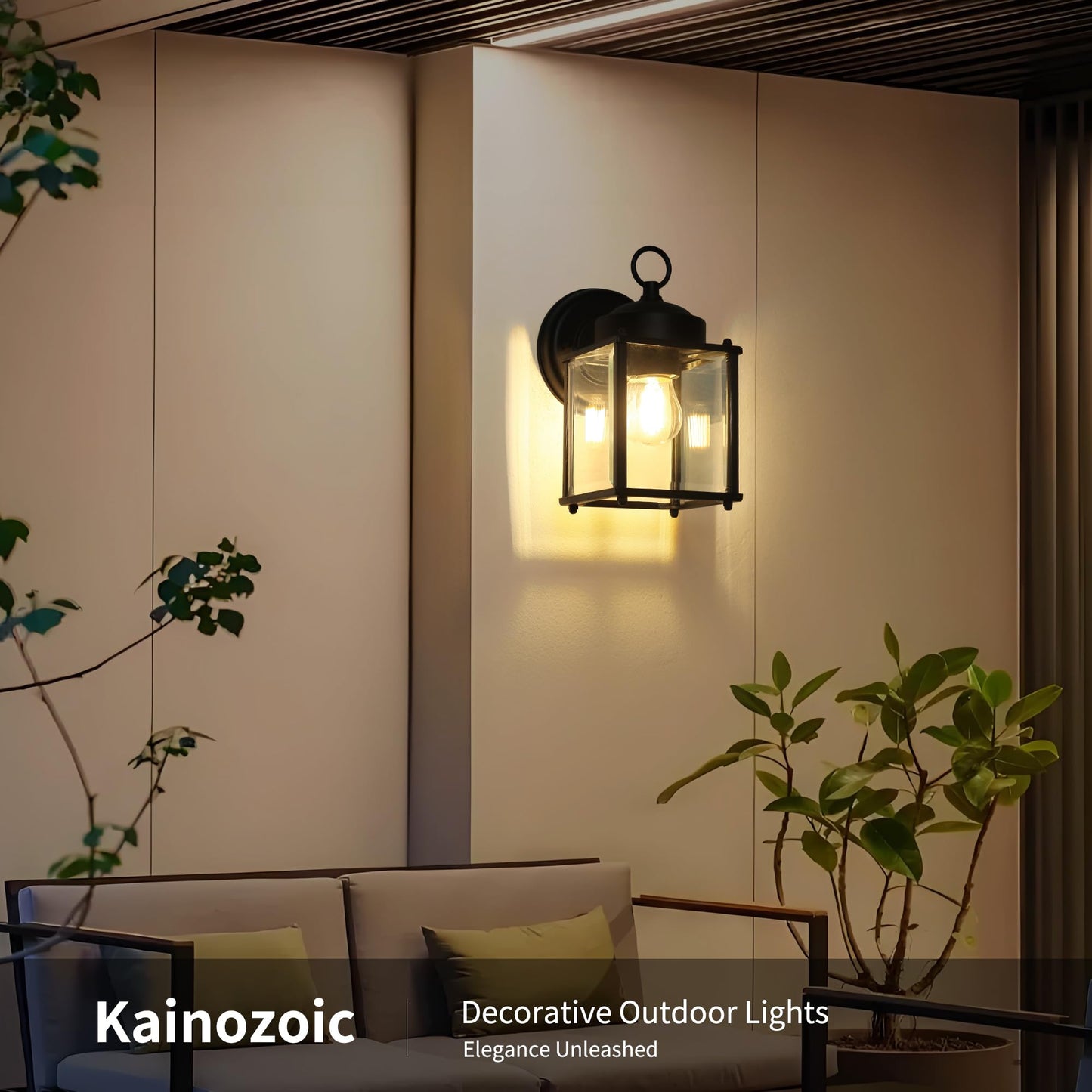 Kainozoic Outdoor Wall Light Fixtures Waterproof Matte Black Exterior Light Fixture Anti-Rust Outdoor Wall Lantern for Porch Patio Front Door Garage House