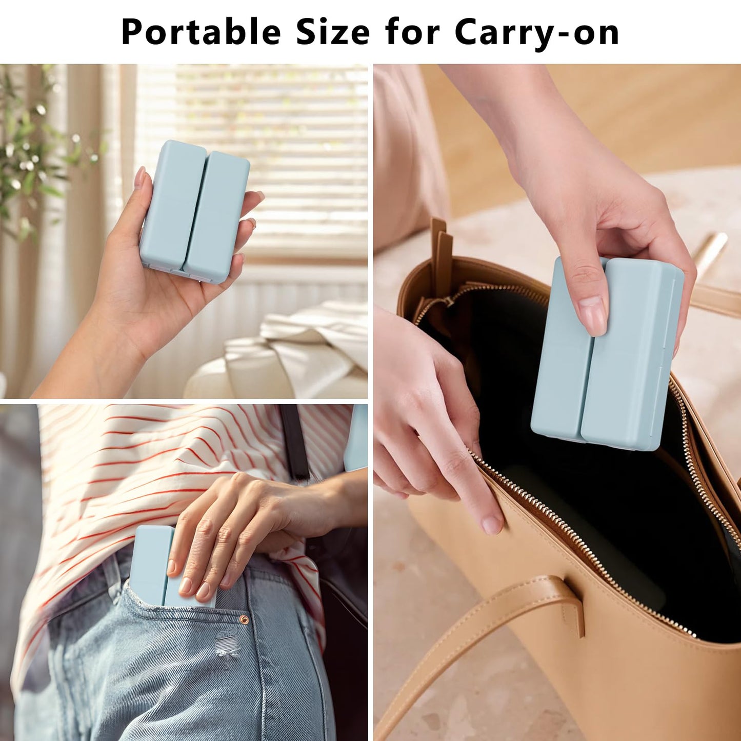 FYY Daily Pill Organizer,2 Pcs 7 Compartments Portable Pill Case Travel Pill Organizer,[Folding Design] Pill Box for Purse Pocket to Hold Vitamins,Cod Liver Oil,Supplements and Medication-Blue
