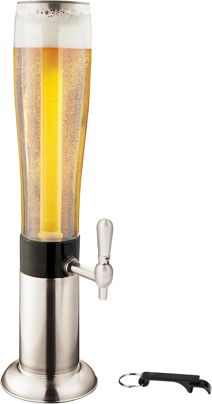 Hammer + Axe Beverage Dispenser – 88 oz Party Drink Dispenser with Ice Tube & Tap| Drink Fountain for Beer, Water, Iced Te...