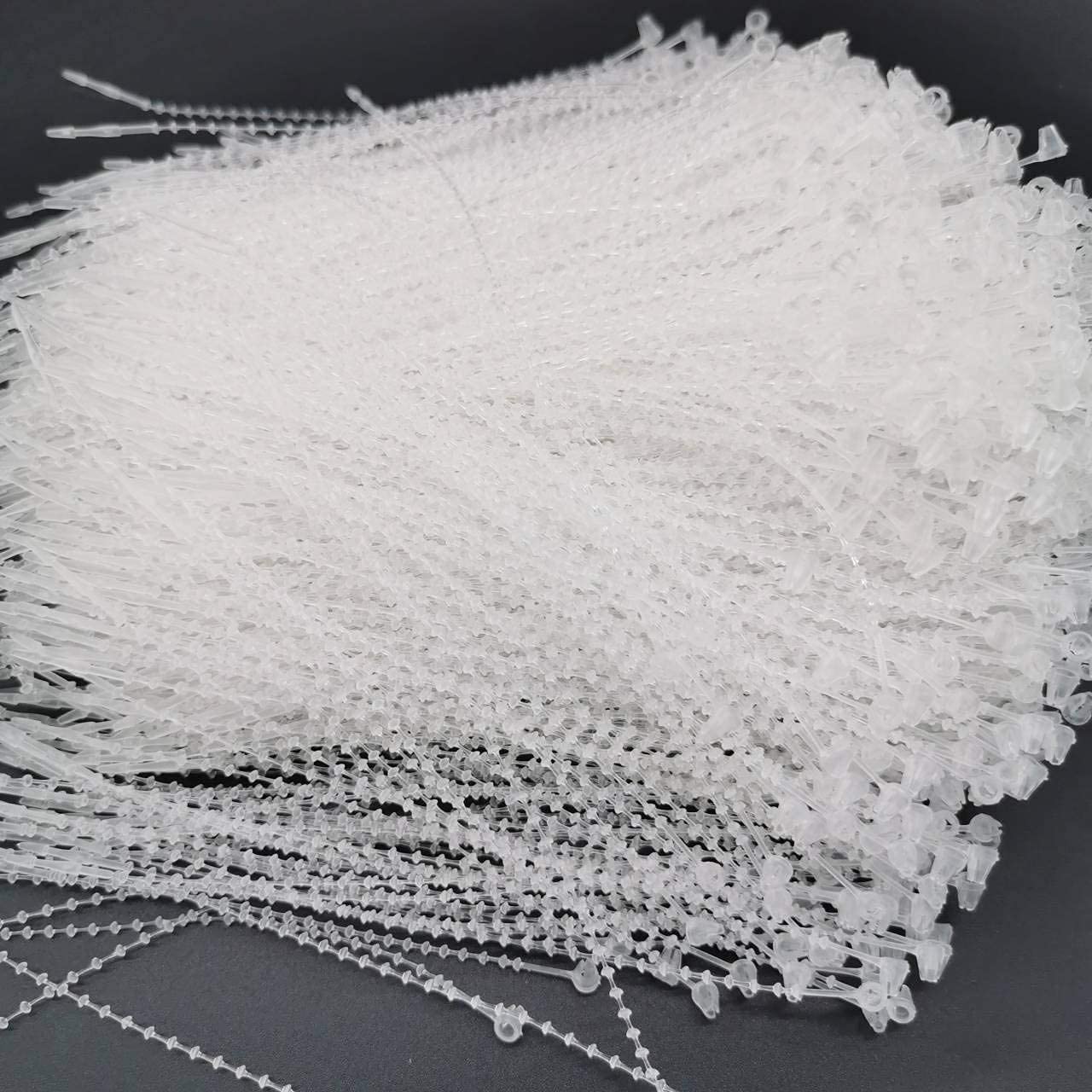 Pack of 1000pcs Snap Lock 5" Pin Adjustable Security Beaded Loop Tie Plastic Paper Prices Tag Fasteners - White