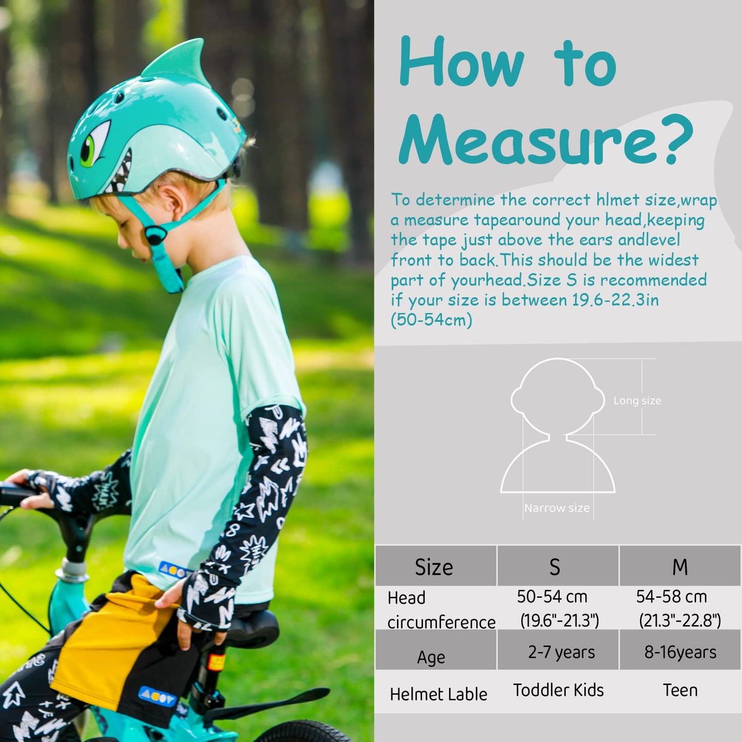 Kids Toddler Bike Helmet, Adjustable and Multi-Sport for Child Infant Baby, 2 Sizes for Age 1-2-3-4-5 Years Boys Girls (Blue Shark, Small)