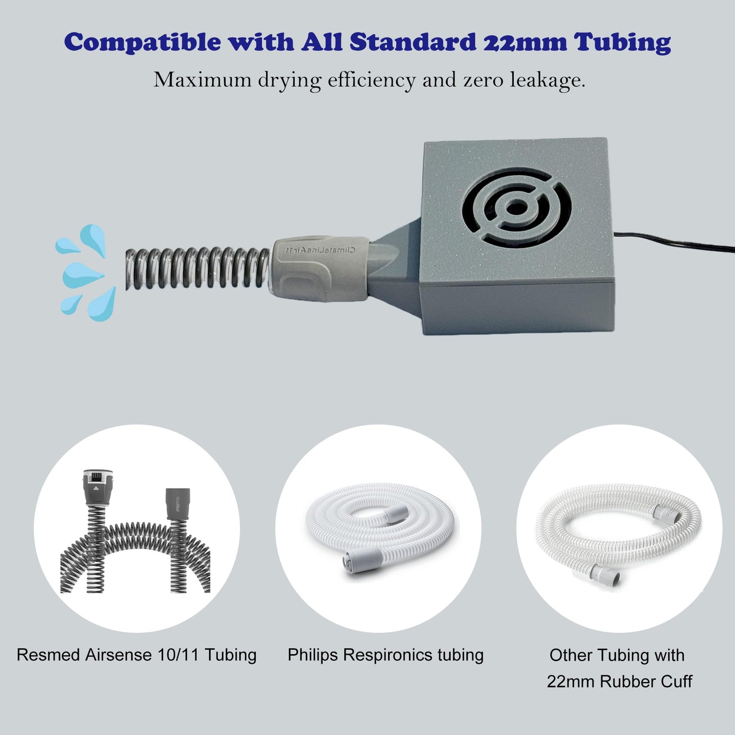 Theradaily Upgraded CPAP Hose Dryer for All Standard 22mm Tubing, Cpap Tube Dryer Fan with Strong Wind for Quick Drying Hose, Cpap Cleaning Kit, Resmed Cpap Cleaner Supplies, Portable and Easy to Use