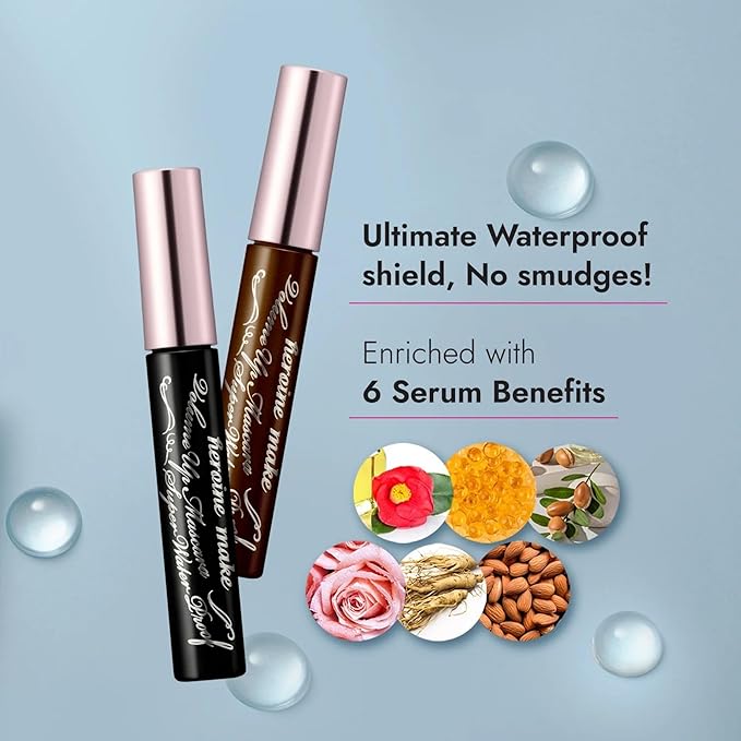HEROINE MAKE by KISSME Volumizing Mascara Waterproof & Curvy Brush for Eye Makeup | Waterproof Mascara Volume & Length by Defining Fiber for Long-lasting Natural Eyelash Look, from Japan, Black, 1 EA