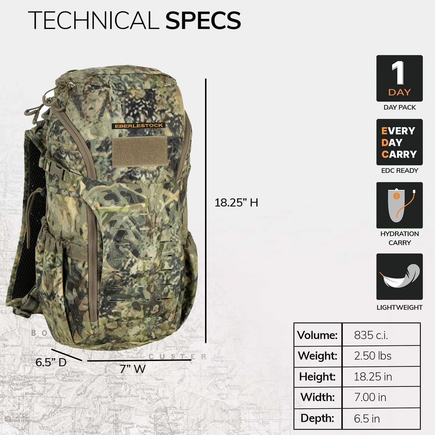 Eberlestock Bandit Pack - Rugged EDC Backpack Built For The Office Or The Outdoors (Multicam)