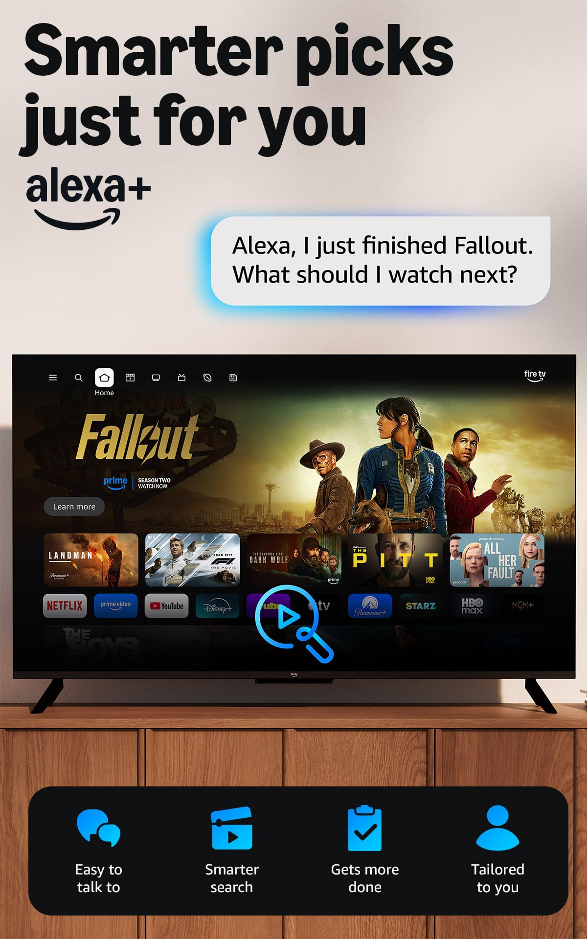 Amazon Ember 75" QLED Series with Fire TV (newest model), 4K Ultra HD smart TV, HDR10+, Dolby Vision, Dolby Audio, quad-core processor, find shows faster with Alexa+