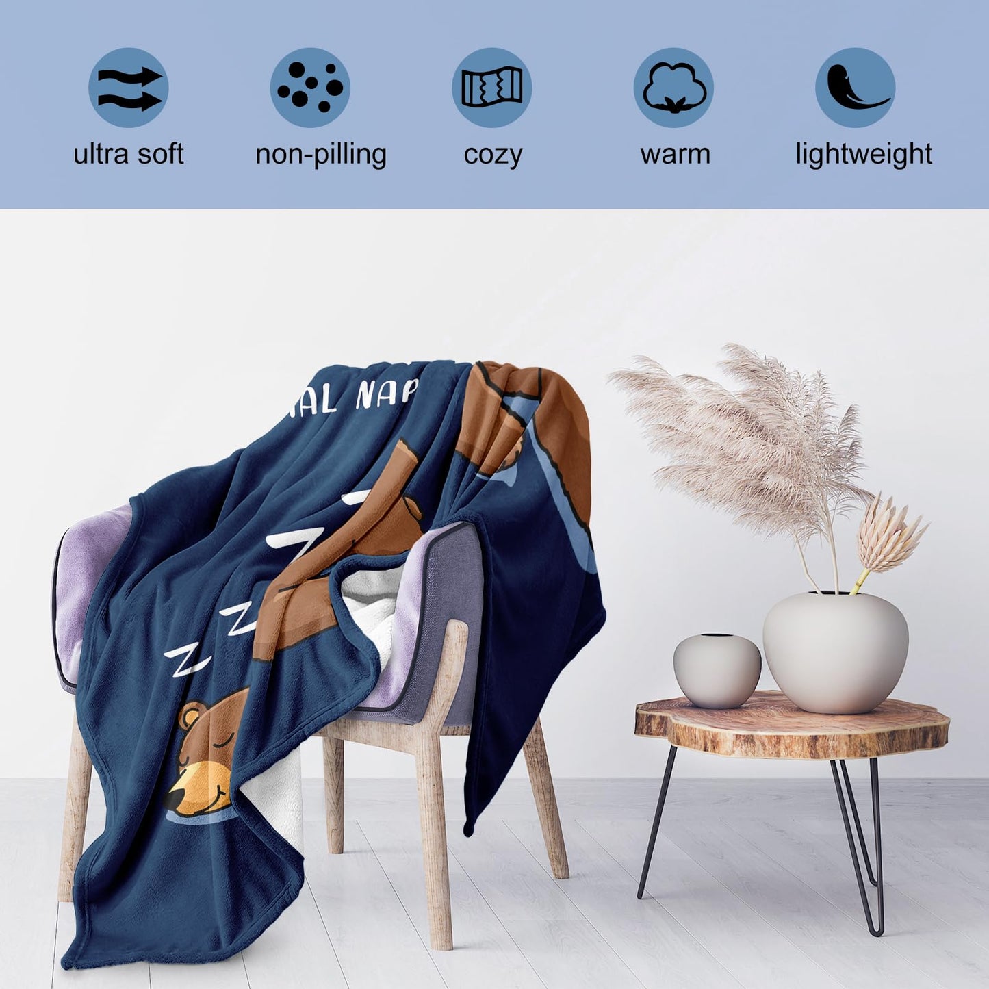 Pezolen Gifts for Brother Nap Blanket 60"x50", Cool Brother Birthday Gifts, Best Brother Gifts from Sister, Funny Gift for Brothers Adult from Sister on Fathers Day Christmas Blue Throw